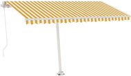 Ručně zatahovací markýza s LED světlem 400 x 300 cm žlutobílá 3068903 - Markýza