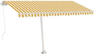 Ručně zatahovací markýza s LED světlem 450 x 350 cm žlutobílá 3069003 - Markýza