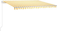 Ručně zatahovací markýza s LED světlem 400 x 300 cm žlutobílá 3069743 - Markýza