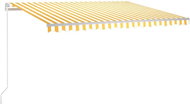 Ručně zatahovací markýza s LED světlem 450 x 300 cm žlutobílá 3069563 - Markýza