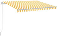 Ručně zatahovací markýza s LED světlem 300 x 250 cm žlutobílá 3069703 - Markýza
