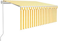 Automatická markýza roleta LED senzor větru 3,5x2,5 m žlutobílá   3069293 - Markýza