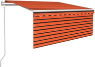 Automatická markýza roleta+LED+senzor větru 3,5x2,5 m oranžová   3069295 - Markýza