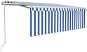 Automatická zatahovací markýza s roletou 4,5 x 3 m modro-bílá  3069326 - Markýza