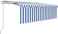 Automatická markýza roleta LED senzor větru 4,5x3 m modro-bílá  3069331 - Markýza