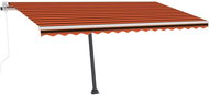 Automatická markýza LED a senzor větru 450x300 cm oranžovohnědá 3069575 - Markýza