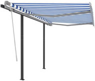 Automatická zatahovací markýza se sloupky 3,5 x 2,5 m modrobílá 3069926 - Markýza