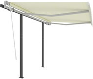 Automatická zatahovací markýza se sloupky 3,5 x 2,5 m krémová 3070127 - Markýza