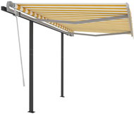 Automatická zatahovací markýza se sloupky 3,5 x 2,5 m žlutobílá 3070128 - Markýza