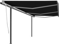 Automatická zatahovací markýza se sloupky 6 x 3 m antracitová 3070209 - Markýza