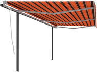 Automatická zatahovací markýza se sloupky 6 x 3 m oranžovohnědá 3070010 - Markýza