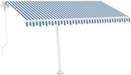 Automatická markýza LED a senzor větru 400 x 350 cm modrobílá 3069191 - Markýza