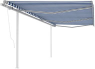 Automatická zatahovací markýza se sloupky 6 x 3 m modrobílá 3070006 - Markýza