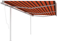 Automatická zatahovací markýza se sloupky 6 x 3 m oranžovohnědá 3070210 - Markýza