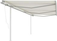 Automatická zatahovací markýza se sloupky 6 x 3 m krémová 3070207 - Markýza