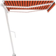 Automatická markýza LED a senzor větru 450x300 cm oranžovohnědá 3068935 - Markýza