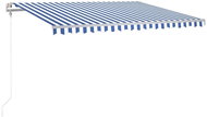 Automatická markýza LED a senzor větru 400 x 350 cm modrobílá 3069831 - Markýza