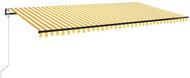 Automatická zatahovací markýza 600 x 350 cm žlutobílá 3069248 - Markýza