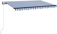 Automatická markýza LED a senzor větru 450 x 300 cm modrobílá 3069131 - Markýza