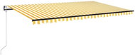 Automatická zatahovací markýza 500 x 350 cm žlutobílá 3069228 - Markýza