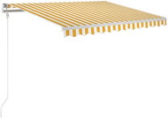 Automatická markýza s LED a senzorem větru 350x250 cm žlutobílá 3068893 - Markýza