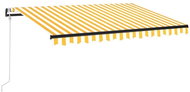 Automatická markýza LED a senzor větru 350 x 250 cm žlutobílá 3069733 - Markýza
