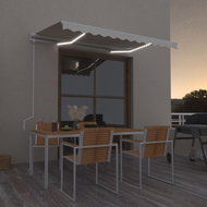 Automatická markýza s LED a senzorem větru 350 x 250 cm krémová 3069092 - Markýza