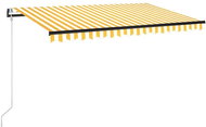 Automatická zatahovací markýza 450 x 350 cm žlutobílá 3069008 - Markýza