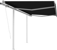 Automatická zatahovací markýza se sloupky 3,5x2,5 m antracitová 3070129 - Markýza