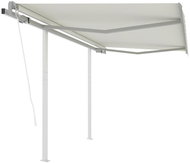Automatická zatahovací markýza se sloupky 3,5 x 2,5 m krémová 3069927 - Markýza