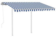 Automatická zatahovací markýza se sloupky 3 x 2,5 m modrobílá 3069906 - Markýza