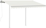 Automatická zatahovací markýza se sloupky 3 x 2,5 m krémová 3070107 - Markýza
