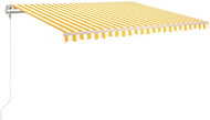 Automatická zatahovací markýza 400 x 350 cm žlutobílá 3068988 - Markýza