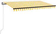 Automatická zatahovací markýza 450 x 300 cm žlutobílá 3069128 - Markýza