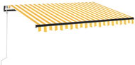 Automatická zatahovací markýza 350 x 250 cm žlutobílá 3069088 - Markýza