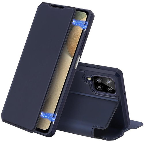 DUX DUCIS Skin X knížkové kožené pouzdro na Samsung Galaxy A12 / M12, modré - Phone Case - Main image