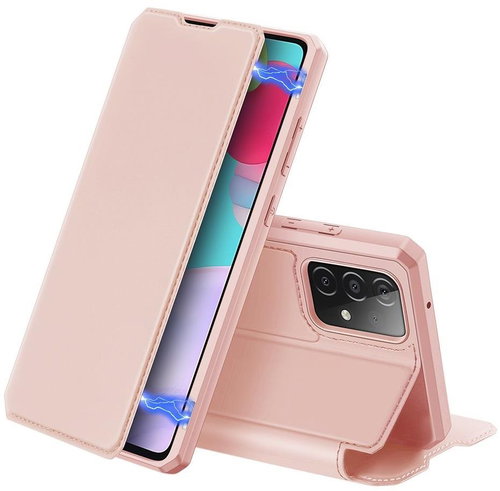 DUX DUCIS Skin X knížkové kožené pouzdro na Samsung Galaxy A52 5G / 4G, růžové - Phone Case - Main image