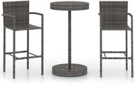 3-piece garden bar set polyrattan grey 3064770 - Garden Furniture