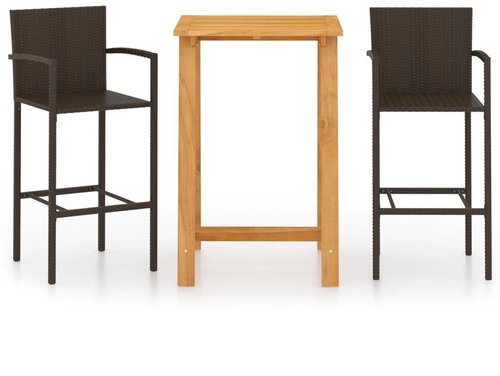 3-piece garden bar set brown 3067952 - Garden Furniture - Main image