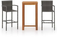 3-piece garden bar set grey 3067986 - Garden Furniture