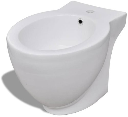 Freestanding round bidet, white, high quality ceramic - Bidet - Main image