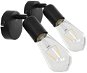 Spotlights 2 pcs with Incandescent Bulbs 2 W Black E27 - Spot Lighting