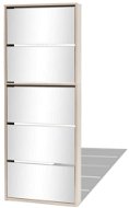 Five-tier mirrored shoe rack, oak 63x17x169,5 cm 273937 - Shoe Rack