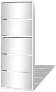 Five-tier mirrored shoe rack, white 63x17x169,5 cm 273938 - Shoe Rack