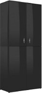 Shoe rack black with high gloss 80×39×178 cm chipboard 802865 - Shoe Rack