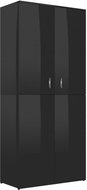 Shoe rack black with high gloss 80×39×178 cm chipboard 802865 - Shoe Rack