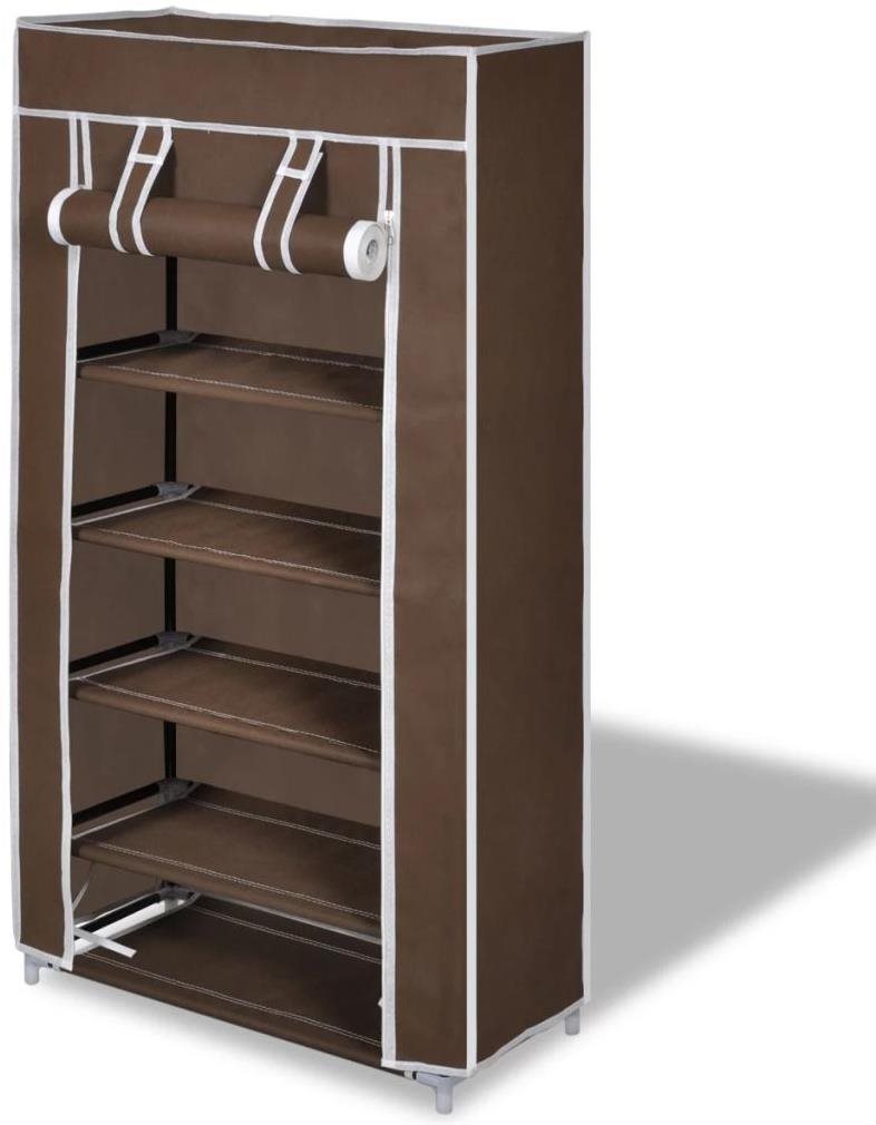 Closable fabric shoe rack 58 28 106 cm brown Shoe Rack Alza.cz