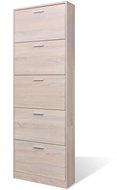 Wooden shoe cabinet with 5 compartments, decor oak - Shoe Rack