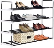 Shoe rack with 4 shelves metal and plastic, black - Shoe Rack