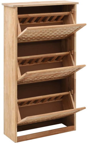 Shoe rack 55×20×104 cm solid walnut wood - Shoe Rack - Main image